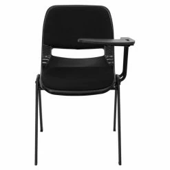 Coupon 😉 Break Room Chairs Flash Furniture Black Padded Ergonomic Shell Chair With Flip-Up Tablet Arm 🔔 -Tables & Chairs Shop detail2FLSH977