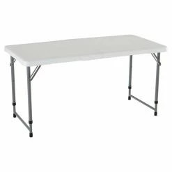 Cheap 🔥 Lifetime Products Rectangle Folding Tables & Chairs Lifetime 4 Ft. Rectangle Light Commercial Fold-In-Half Adjustable Folding Table - White ✔️ -Tables & Chairs Shop detail2LIF102