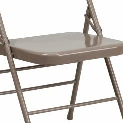New 💯 Helder Folding Chairs Hercules Series Triple Braced And Quad Hinged Metal Folding Chair 🛒 -Tables & Chairs Shop detail3FLSH341