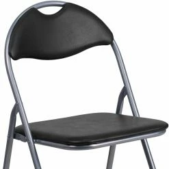 Best Pirce 👏 Folding Chairs Flash Furniture YB-YJ806H Hercules Series Black Vinyl Metal Folding Chair ⭐ -Tables & Chairs Shop detail3FLSH899