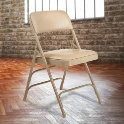 Cheap ⭐ Folding Chairs National Public Seating 1300 Series Premium Vinyl Upholstered Triple Braced Folding Chair - 4 Pack 🥰 -Tables & Chairs Shop detail3NPS014