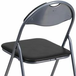 Best Pirce 👏 Folding Chairs Flash Furniture YB-YJ806H Hercules Series Black Vinyl Metal Folding Chair ⭐ -Tables & Chairs Shop detail4FLSH899