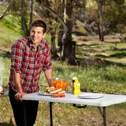 Cheap 🔥 Lifetime Products Rectangle Folding Tables & Chairs Lifetime 4 Ft. Rectangle Light Commercial Fold-In-Half Adjustable Folding Table - White ✔️ -Tables & Chairs Shop detail4LIF102