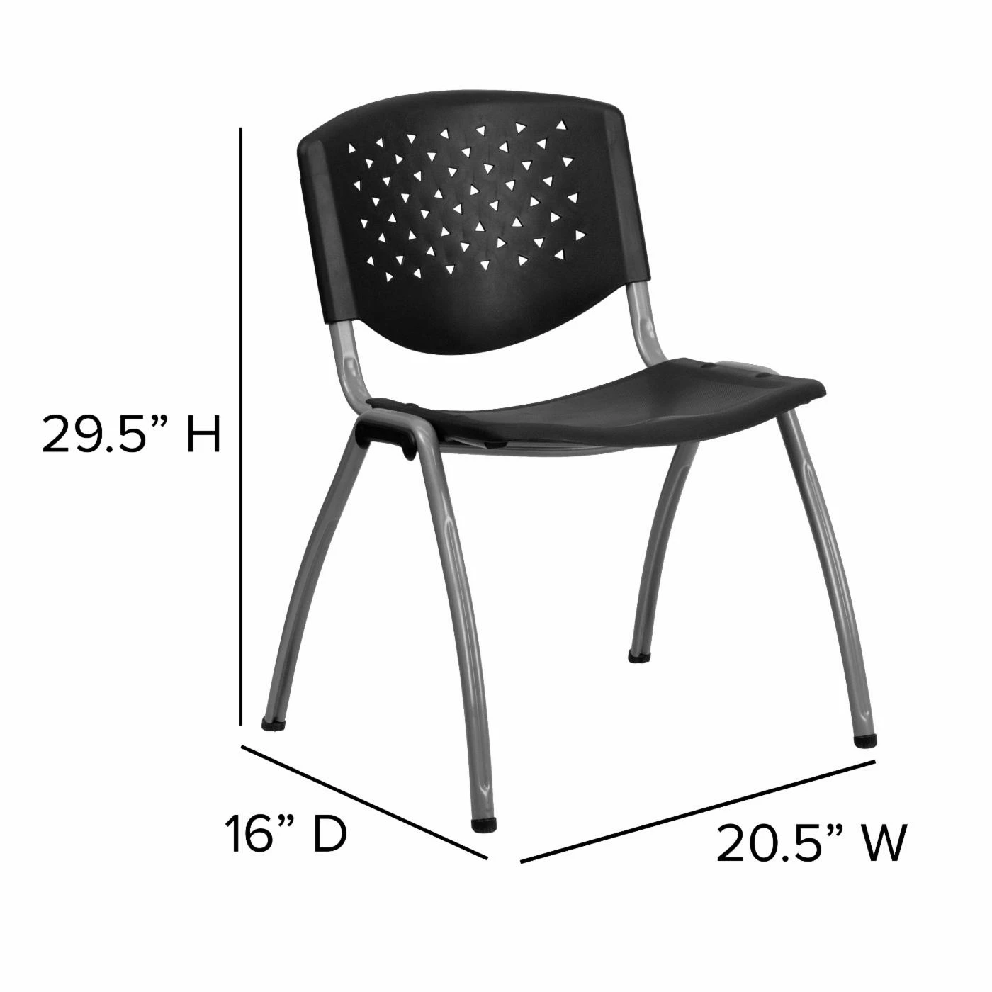 New ๐ New Century Break Room Chairs Hercules Series Polypropylene Stack Chair - Titanium Frame - Black Finish ๐ 10 New ๐ New Century Break Room Chairs Hercules Series Polypropylene Stack Chair - Titanium Frame - Black Finish ๐ - Image 8