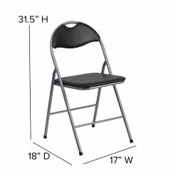 Best Pirce 👏 Folding Chairs Flash Furniture YB-YJ806H Hercules Series Black Vinyl Metal Folding Chair ⭐ -Tables & Chairs Shop detail7FLSH899