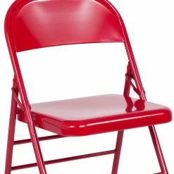 New 💯 Helder Folding Chairs Hercules Series Triple Braced And Quad Hinged Metal Folding Chair 🛒 -Tables & Chairs Shop detailFLSH341