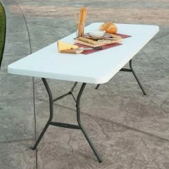 Brand new ⌛ Lifetime Products Rectangle Folding Tables & Chairs Lifetime 6 Ft. Rectangle Commercial Fold-In-Half Table - White 🔥 -Tables & Chairs Shop detailLIF105