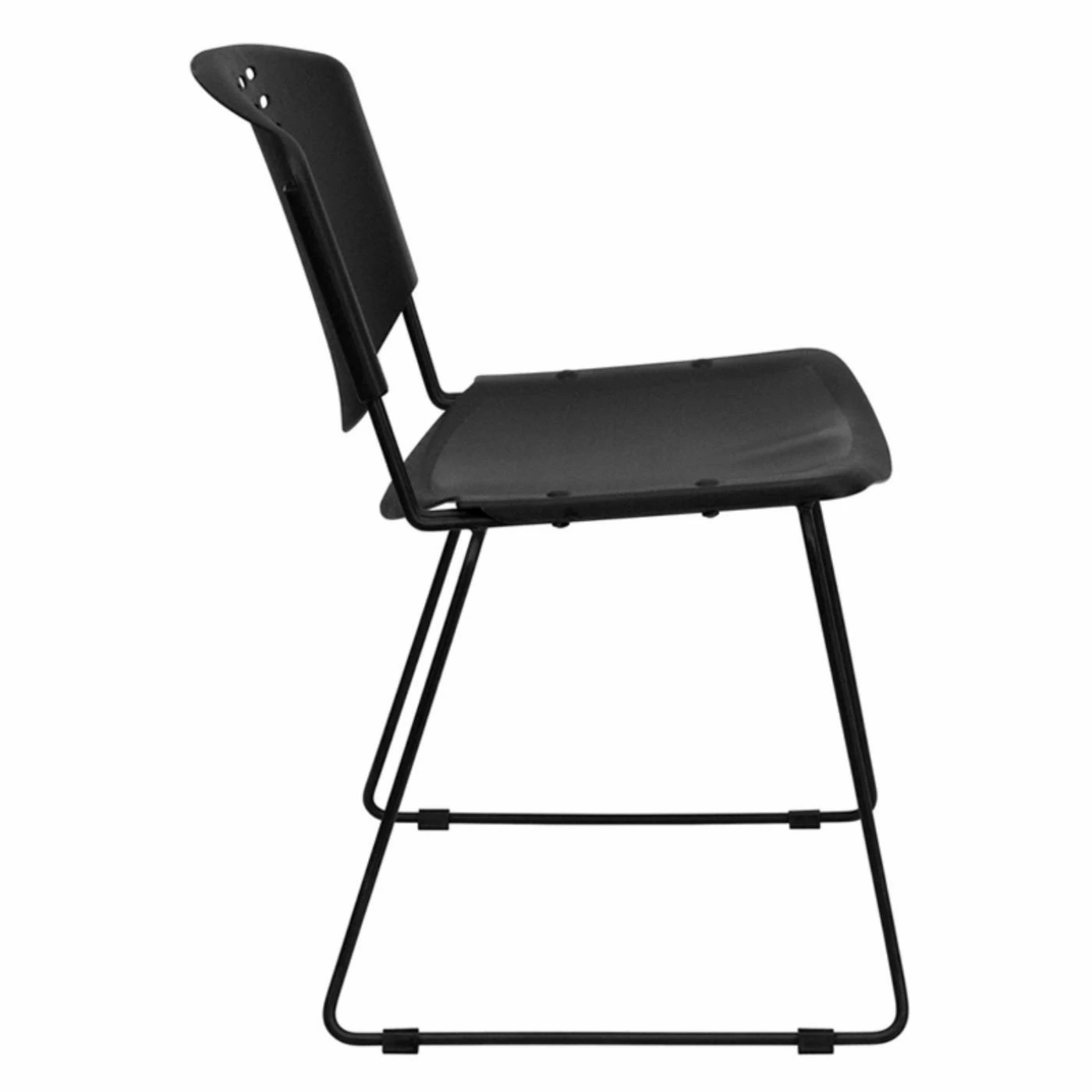 New 👍 New Century Break Room Chairs Hercules Series Stack Chair - Black 🌟 4 New 👍 New Century Break Room Chairs Hercules Series Stack Chair - Black 🌟 - Image 2