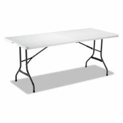 Promo 😉 Rectangle Folding Tables & Chairs Alera Fold-in-Half Resin Folding Table - White 🛒 -Tables & Chairs Shop inuseUST2454