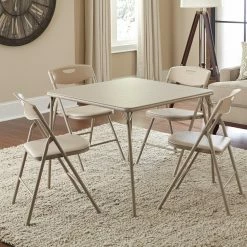 Hot Sale 🥰 Square Folding Tables & Chairs Cosco 34 In. Square Table And Chair Set - 5 Piece Set 👏