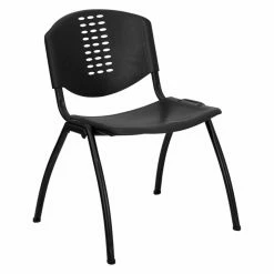 Best deal 🔔 New Century Break Room Chairs Hercules Series Polypropylene Stack Chair - Black 😍