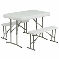 Wholesale 😀 Rectangle Folding Tables & Chairs Flash Furniture DAD-YCZ-103 40 In. Rectangle Folding Table And Benches 🤩