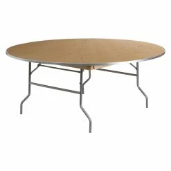 Best Sale 👏 Round Folding Tables & Chairs Flash Furniture XA-72 72 In. Round Birchwood Folding Banquet Table 👏