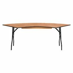 Brand new 💯 Round Folding Tables & Chairs Flash Furniture YT-WSFT60-30 7.25 X 2.5 Ft. Serpentine Wood Folding Banquet Table 🛒