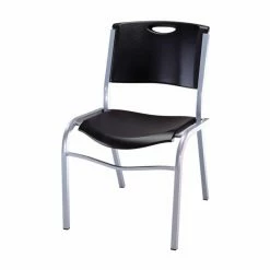 Outlet ๐ฏ Lifetime Products Break Room Chairs Lifetime Commercial Contoured Stacking Chair - Black - 14 Pack ๐งจ