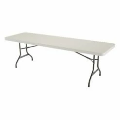 Promo 🔔 Rectangle Folding Tables & Chairs Lifetime 8 Ft. Rectangle Plastic Folding Banquet Table - Almond - 21 Pack 🌟