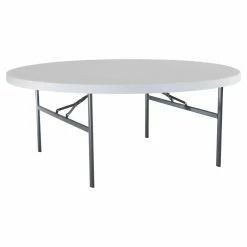 Best Sale ❤️ Round Folding Tables & Chairs Lifetime 72 In. Round Heavy-Duty Banquet Table - White - 12 Pack 👏