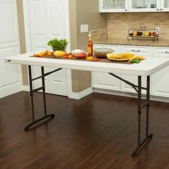 Deals ❤️ Rectangle Folding Tables & Chairs Lifetime 6 Ft. Rectangle Adjustable Height Folding Table 😀