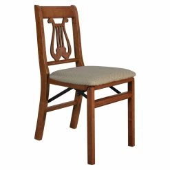 Best Pirce 👏 Meco Folding Chairs Stakmore Music Back Upholstered Folding Chair - Set Of 2 - Cherry 😀