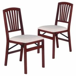 Cheap 👍 Meco Folding Chairs Stakmore Slat-Back Upholstered Folding Chair - Set Of 2 🎁