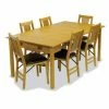 Discount ⭐ Meco Rectangle Folding Tables & Chairs Stakmore Mission Style Expanding Dining Set - Oak 🎁