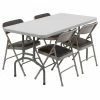 Wholesale 🛒 National Public Seating Rectangle Folding Tables & Chairs NPS Banquet Table And Vinyl Chair 5 Pc. Set 🛒
