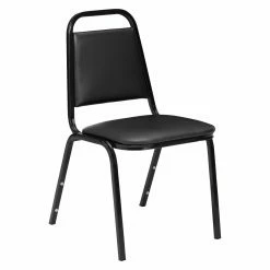 Brand new 🛒 Break Room Chairs National Public Seating 9100 Series Vinyl Stacking Chair Set - Black 👏