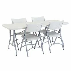 Best Pirce ๐ฅฐ Rectangle Folding Tables & Chairs National Public Seating 6 Ft. Rectangular Heavy Duty Folding Table And 4 Heavy Duty Plastic Folding Chairs ๐