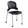 Buy 💯 Break Room Chairs Safco Zippi Plastic Stack Chairs - Black (Set Of 2) 🎉