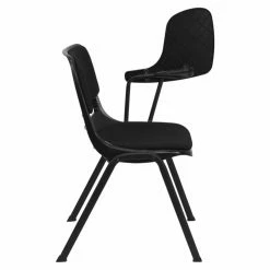 Coupon 😉 Break Room Chairs Flash Furniture Black Padded Ergonomic Shell Chair With Flip-Up Tablet Arm 🔔 -Tables & Chairs Shop scaleFLSH977